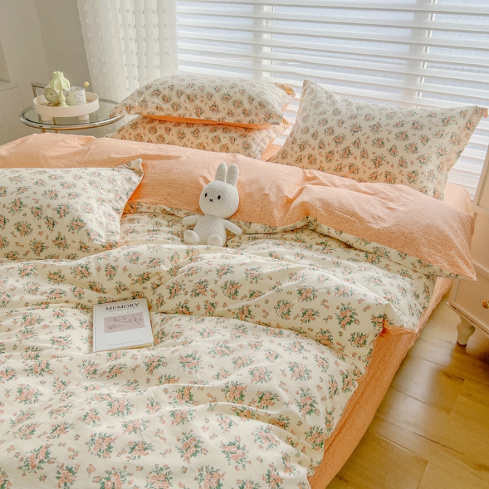 91家纺网 家纺一手货源 找家纺 柠馨 2023新款 13376全棉印花三件套学生季三件套 暖阳