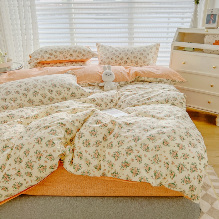 91家纺网 家纺一手货源 找家纺 柠馨 2023新款 13376全棉印花三件套学生季三件套 暖阳