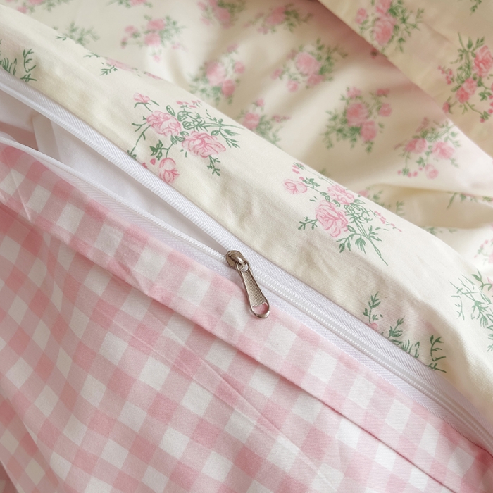 91家纺网 家纺一手货源 找家纺 柠馨 2023新款 13376全棉印花三件套学生季三件套 花语