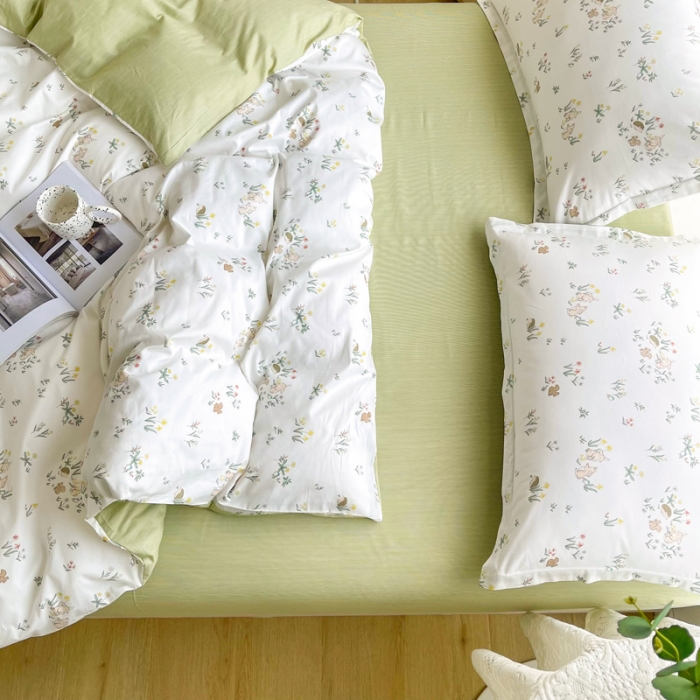 91家纺网 家纺一手货源 找家纺 柠馨 2023新款 13376全棉印花三件套学生季三件套 仙子