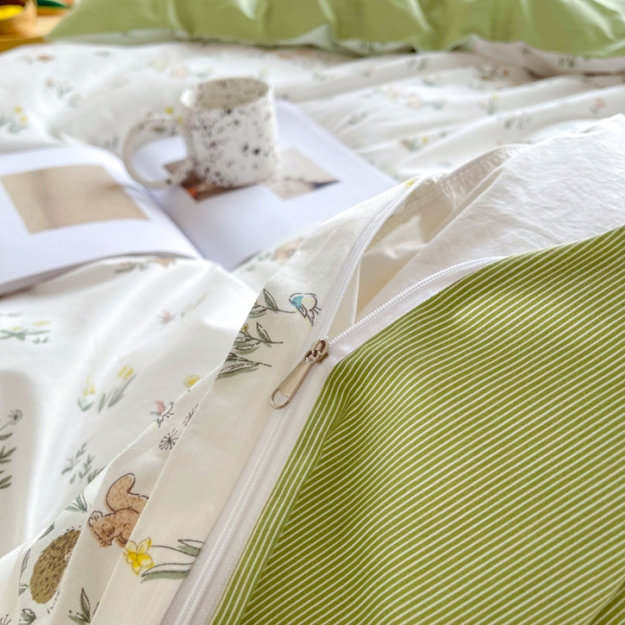 91家纺网 家纺一手货源 找家纺 柠馨 2023新款 13376全棉印花三件套学生季三件套 仙子