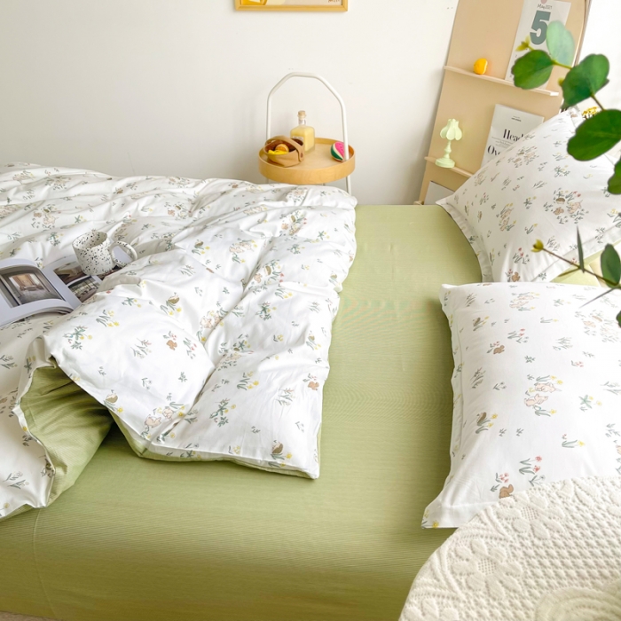 91家纺网 家纺一手货源 找家纺 柠馨 2023新款 13376全棉印花三件套学生季三件套 仙子