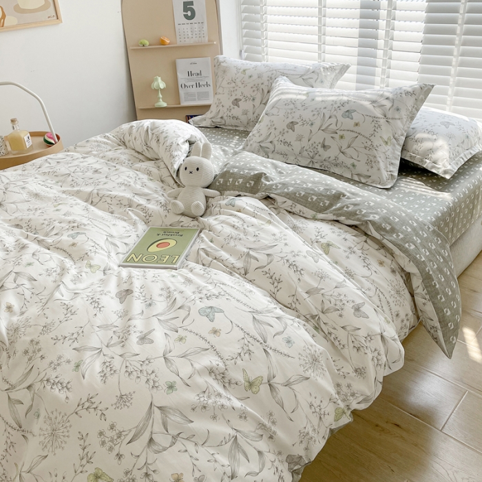 91家纺网 家纺一手货源 找家纺 柠馨 2023新款 13376全棉印花三件套学生季三件套 俊秀