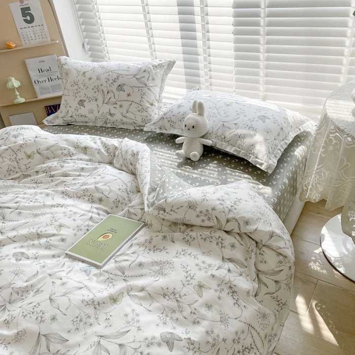 91家纺网 家纺一手货源 找家纺 柠馨 2023新款 13376全棉印花三件套学生季三件套 俊秀