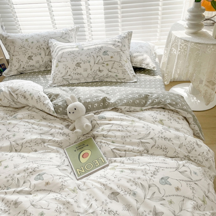 91家纺网 家纺一手货源 找家纺 柠馨 2023新款 13376全棉印花三件套学生季三件套 俊秀