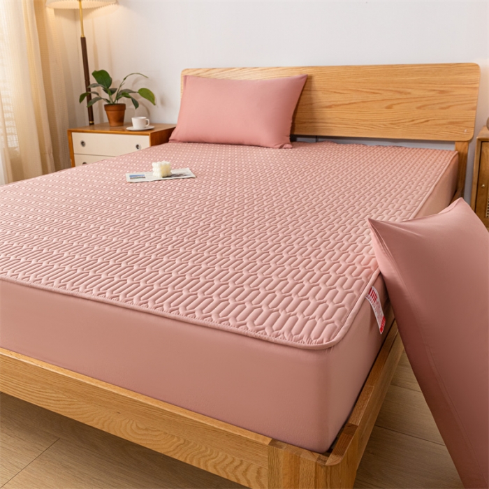 91家纺网 家纺一手货源 找家纺 鑫钰 2023新款经典款防水床笠 金典款-豆沙