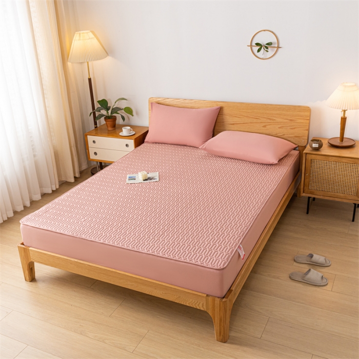 91家纺网 家纺一手货源 找家纺 鑫钰 2023新款经典款防水床笠 金典款-豆沙