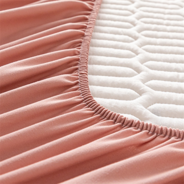 91家纺网 家纺一手货源 找家纺 鑫钰 2023新款经典款防水床笠 金典款-豆沙