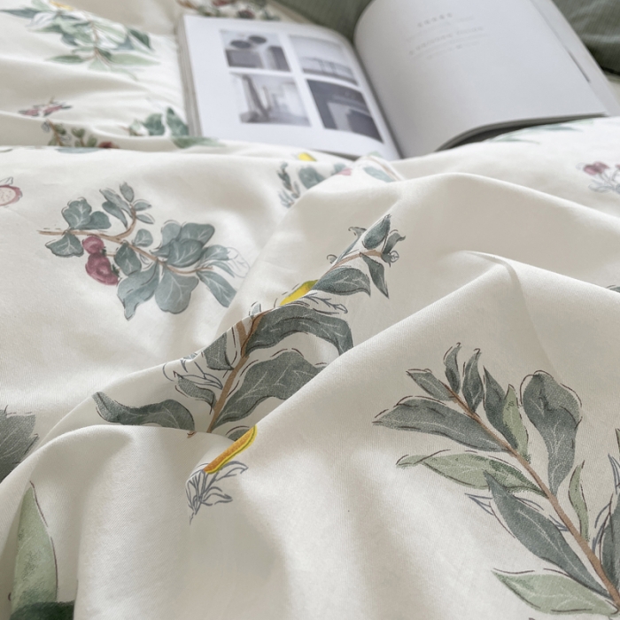 91家纺网 家纺一手货源 找家纺 柠馨 2023新款 13376全棉印花三件套学生季三件套 静叶