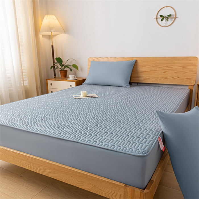 91家纺网 家纺一手货源 找家纺 鑫钰 2023新款经典款防水床笠 金典款-湖蓝