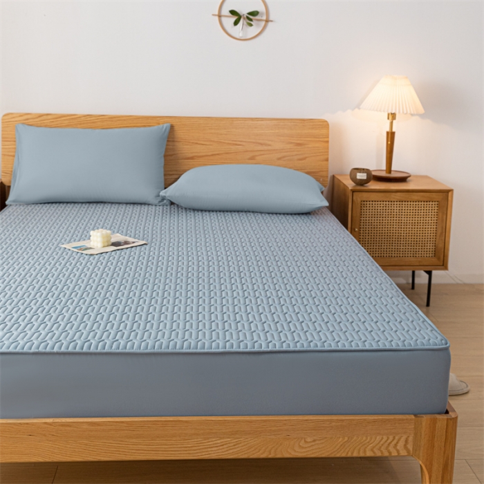 91家纺网 家纺一手货源 找家纺 鑫钰 2023新款经典款防水床笠 金典款-湖蓝