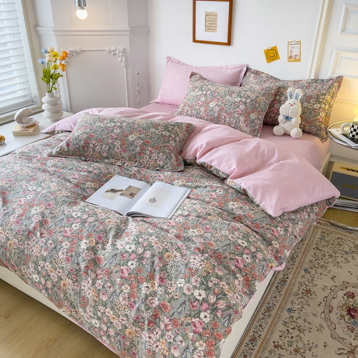 91家纺网 家纺一手货源 找家纺 柠馨 2023新款 13376全棉印花三件套学生季三件套 优优仙子