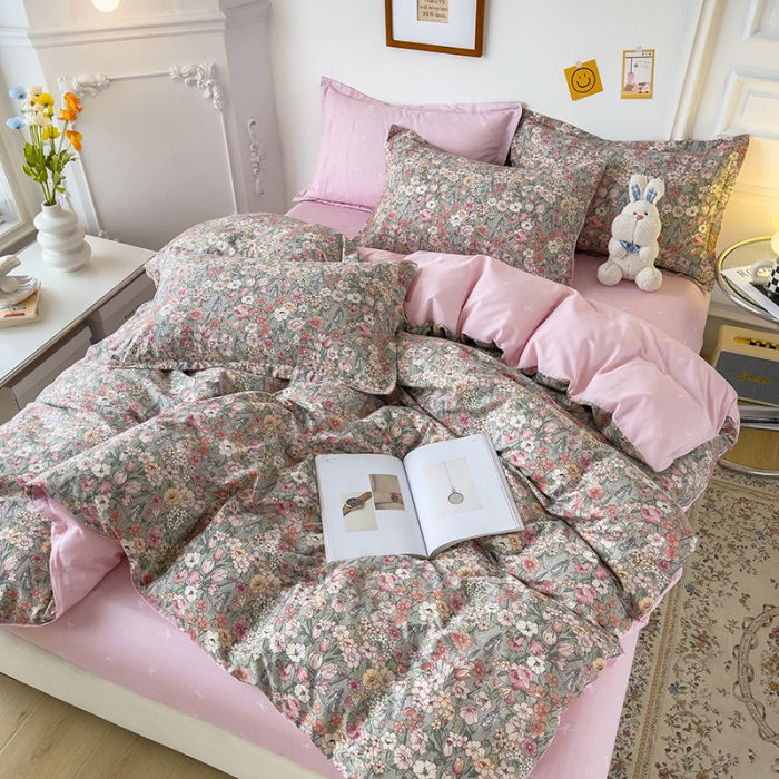 91家纺网 家纺一手货源 找家纺 柠馨 2023新款 13376全棉印花三件套学生季三件套 优优仙子