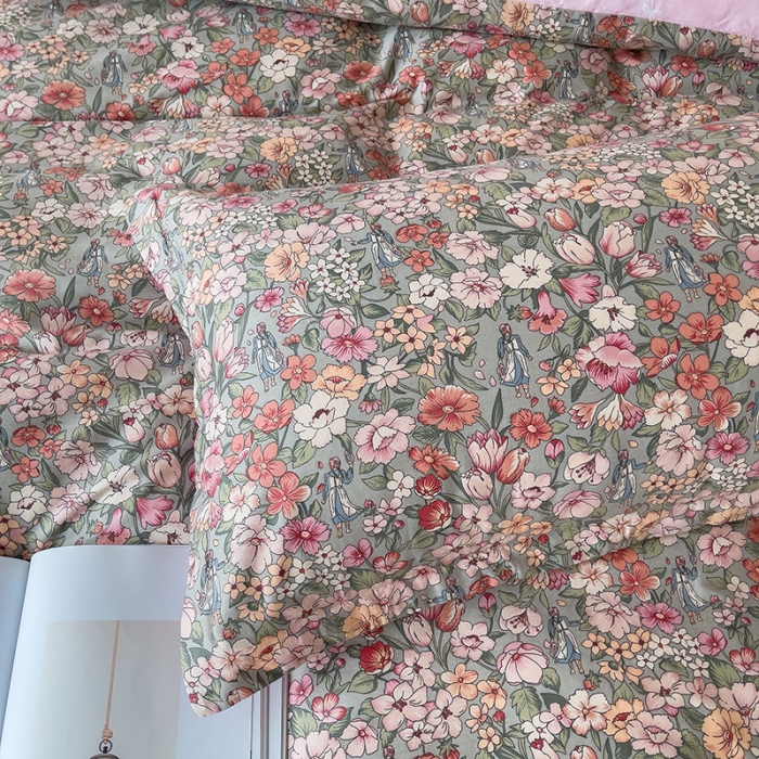 91家纺网 家纺一手货源 找家纺 柠馨 2023新款 13376全棉印花三件套学生季三件套 优优仙子