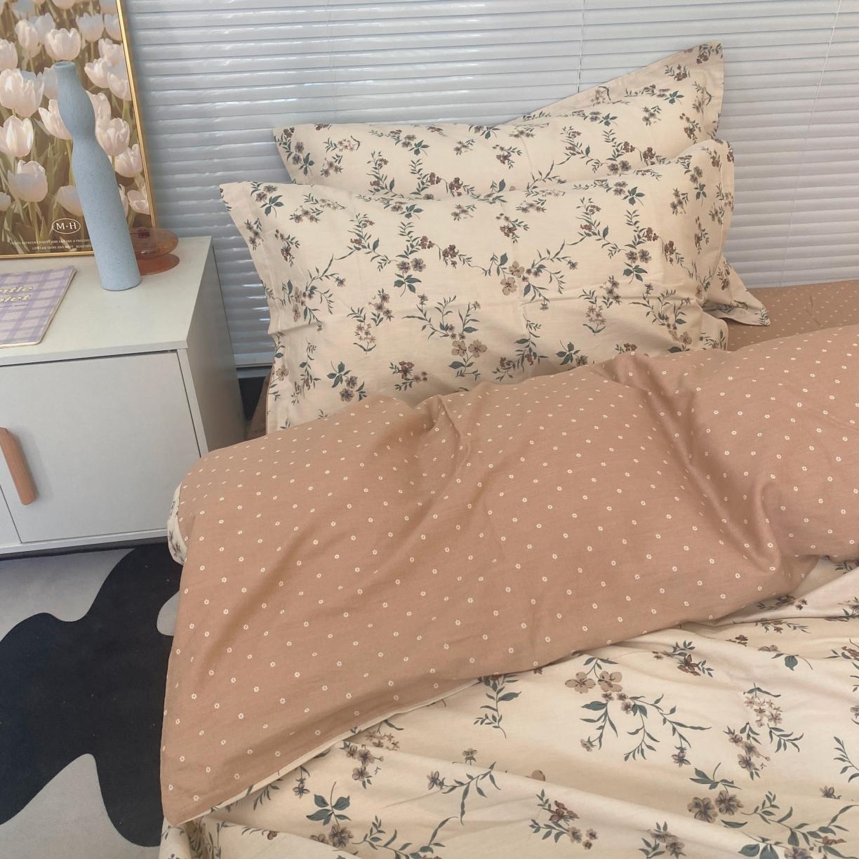 91家纺网 家纺一手货源 找家纺 柠馨 2023新款 13376全棉印花三件套学生季三件套 沐风