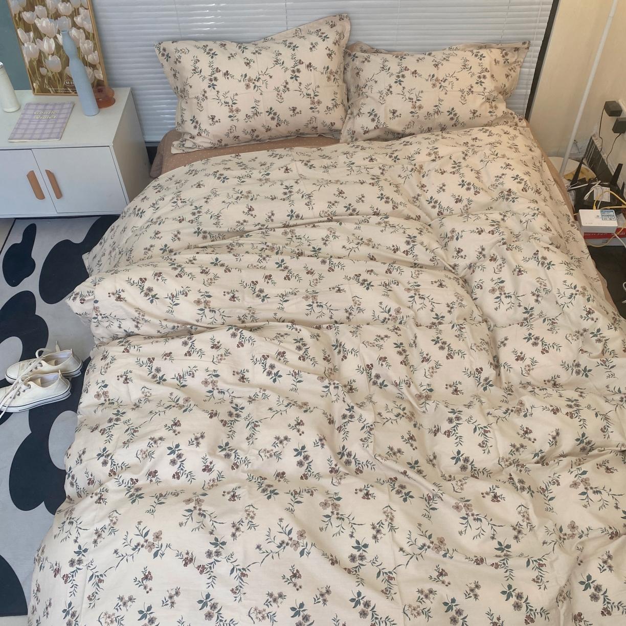 91家纺网 家纺一手货源 找家纺 柠馨 2023新款 13376全棉印花三件套学生季三件套 沐风