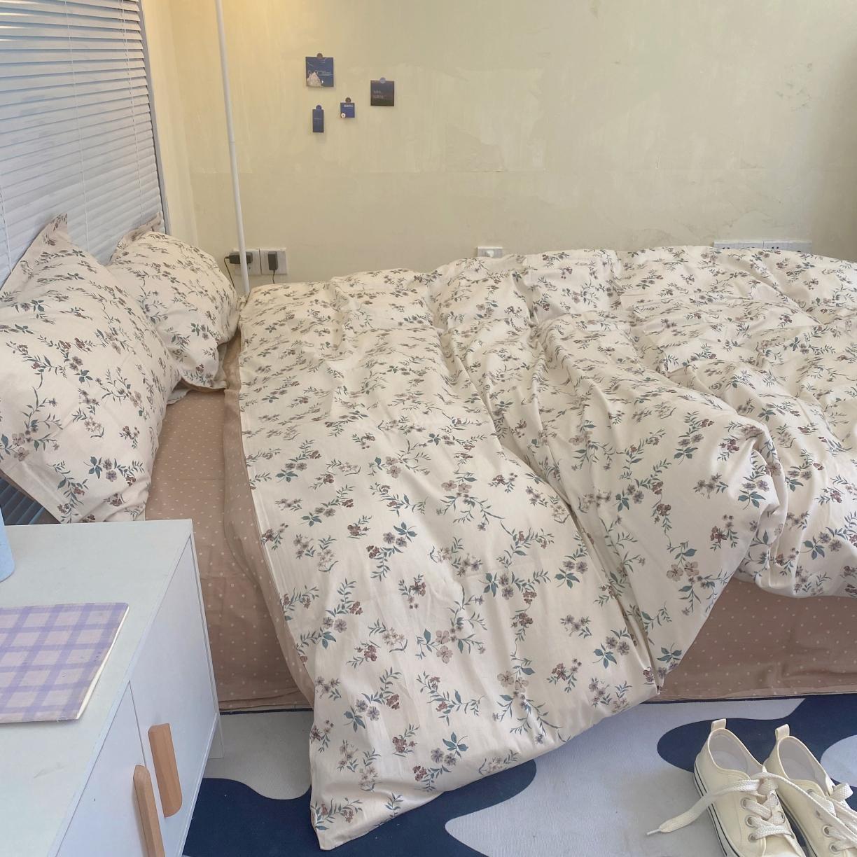 91家纺网 家纺一手货源 找家纺 柠馨 2023新款 13376全棉印花三件套学生季三件套 沐风