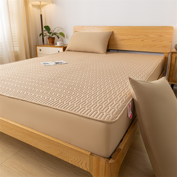 91家纺网 家纺一手货源 找家纺 鑫钰 2023新款经典款防水床笠 金典款-卡其