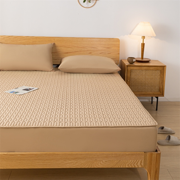 91家纺网 家纺一手货源 找家纺 鑫钰 2023新款经典款防水床笠 金典款-卡其