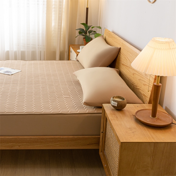 91家纺网 家纺一手货源 找家纺 鑫钰 2023新款经典款防水床笠 金典款-卡其