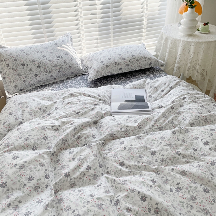 91家纺网 家纺一手货源 找家纺 柠馨 2023新款 13376全棉印花三件套学生季三件套 恋恋风情