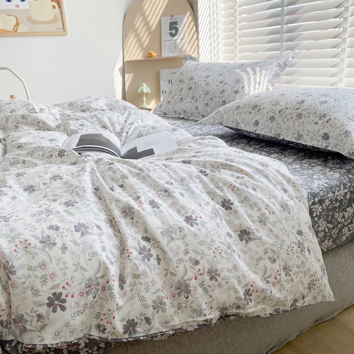 91家纺网 家纺一手货源 找家纺 柠馨 2023新款 13376全棉印花三件套学生季三件套 恋恋风情