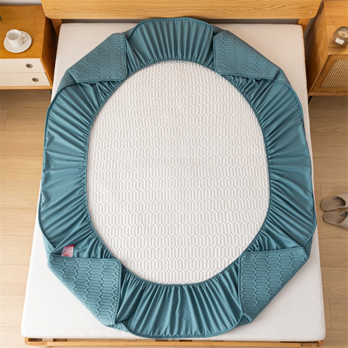 91家纺网 家纺一手货源 找家纺 鑫钰 2023新款经典款防水床笠 金典款-清澈蓝