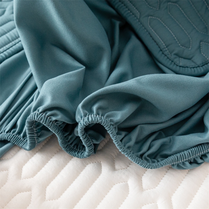 91家纺网 家纺一手货源 找家纺 鑫钰 2023新款经典款防水床笠 金典款-清澈蓝