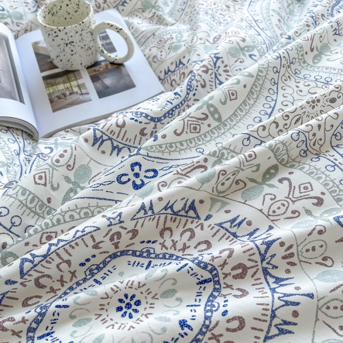 91家纺网 家纺一手货源 找家纺 柠馨 2023新款 13376全棉印花三件套学生季三件套 希亚