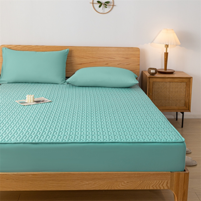 91家纺网 家纺一手货源 找家纺 鑫钰 2023新款经典款防水床笠 金典款-天空蓝