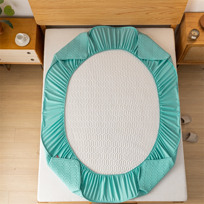 91家纺网 家纺一手货源 找家纺 鑫钰 2023新款经典款防水床笠 金典款-天空蓝