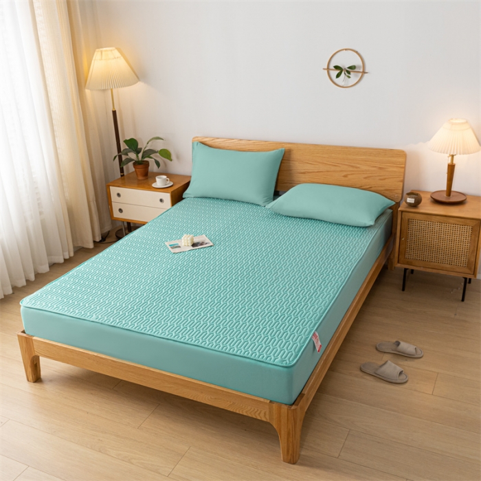 91家纺网 家纺一手货源 找家纺 鑫钰 2023新款经典款防水床笠 金典款-天空蓝