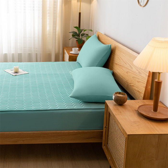 91家纺网 家纺一手货源 找家纺 鑫钰 2023新款经典款防水床笠 金典款-天空蓝