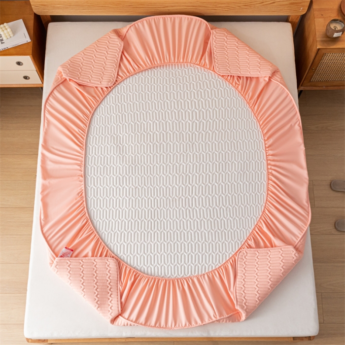 91家纺网 家纺一手货源 找家纺 鑫钰 2023新款经典款防水床笠 金典款-相思粉