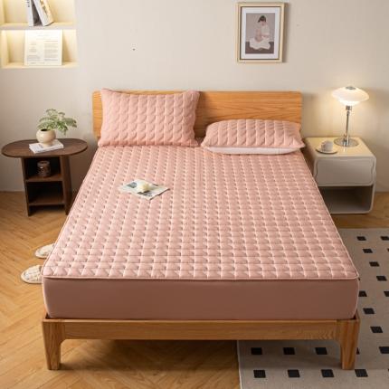 鑫钰 2023新款菱形格防水床笠 菱形格-豆沙