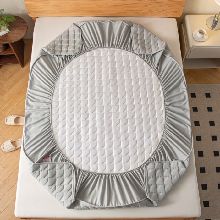 91家纺网 家纺一手货源 找家纺 鑫钰 2023新款菱形格防水床笠 菱形格-绅士灰