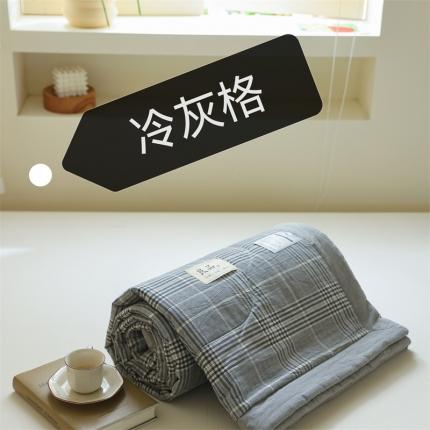 91家纺网 家纺一手货源 找家纺 寐眠 2023新款全棉色织水洗棉夏被子被芯（羽丝棉） 冷灰格