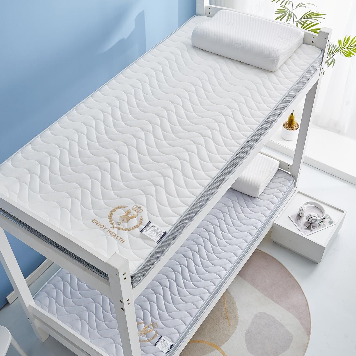 91家纺网 家纺一手货源 找家纺 鹿辉 2023新款烫画牛奶丝立体床垫学生款 如意兔白波浪