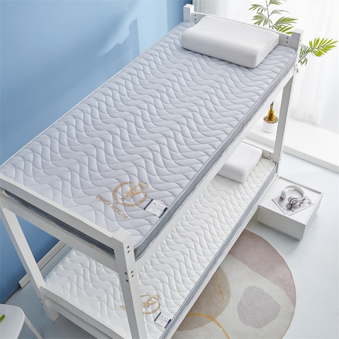 91家纺网 家纺一手货源 找家纺 鹿辉 2023新款烫画牛奶丝立体床垫学生款 如意兔灰波浪