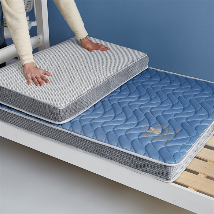 91家纺网 家纺一手货源 找家纺 鹿辉 2023新款烫画牛奶丝立体床垫学生款 如意兔蓝波浪