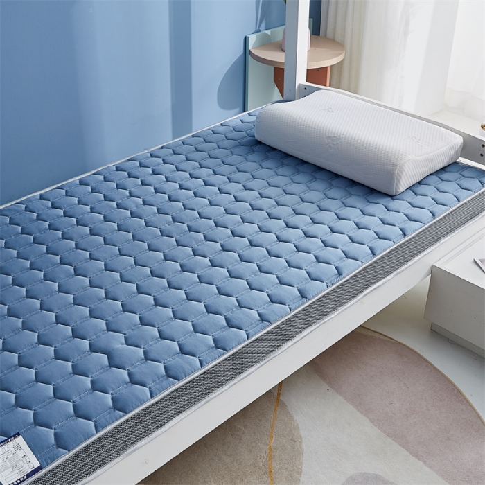 91家纺网 家纺一手货源 找家纺 鹿辉 2023新款烫画牛奶丝立体床垫学生款 如意兔蓝足球