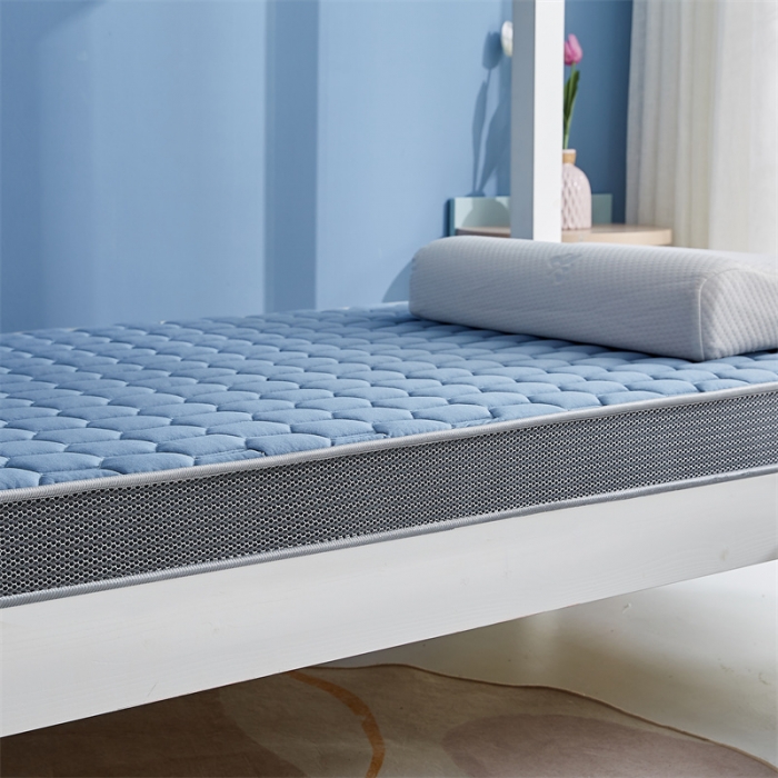 91家纺网 家纺一手货源 找家纺 鹿辉 2023新款烫画牛奶丝立体床垫学生款 如意兔蓝足球