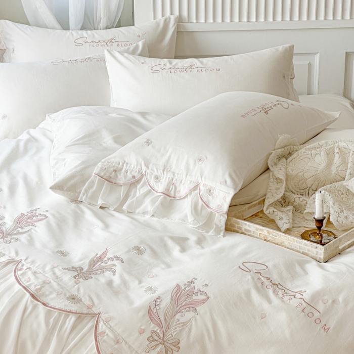 91家纺网 家纺一手货源 找家纺 （总）亲亲公主2025新款全棉蕾丝公主风铃兰花开四件套