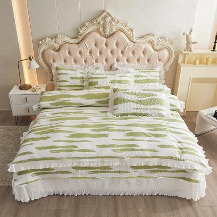 宜凡 2023新款全棉印花床盖四件套 漫步云端 绿