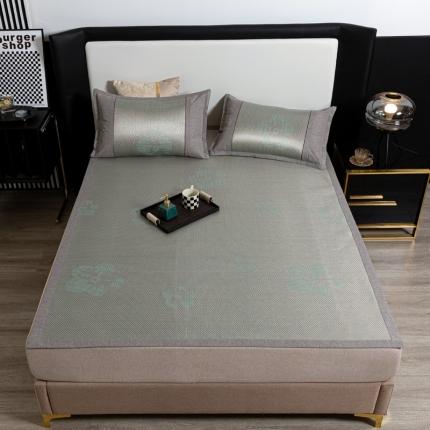 91家纺网 家纺一手货源 找家纺 席都 2024新款单面冰藤席凉席三件套 花颜香槟