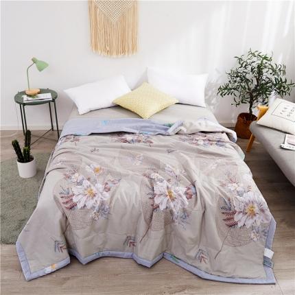 91家纺网 家纺一手货源 找家纺 易博 热卖全棉印花夏被 幽兰馨香