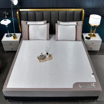 91家纺网 家纺一手货源 找家纺 （总） 2023新款超精密凉感冰丝席肌理纹系列-床笠款藤席凉席竹席乳胶