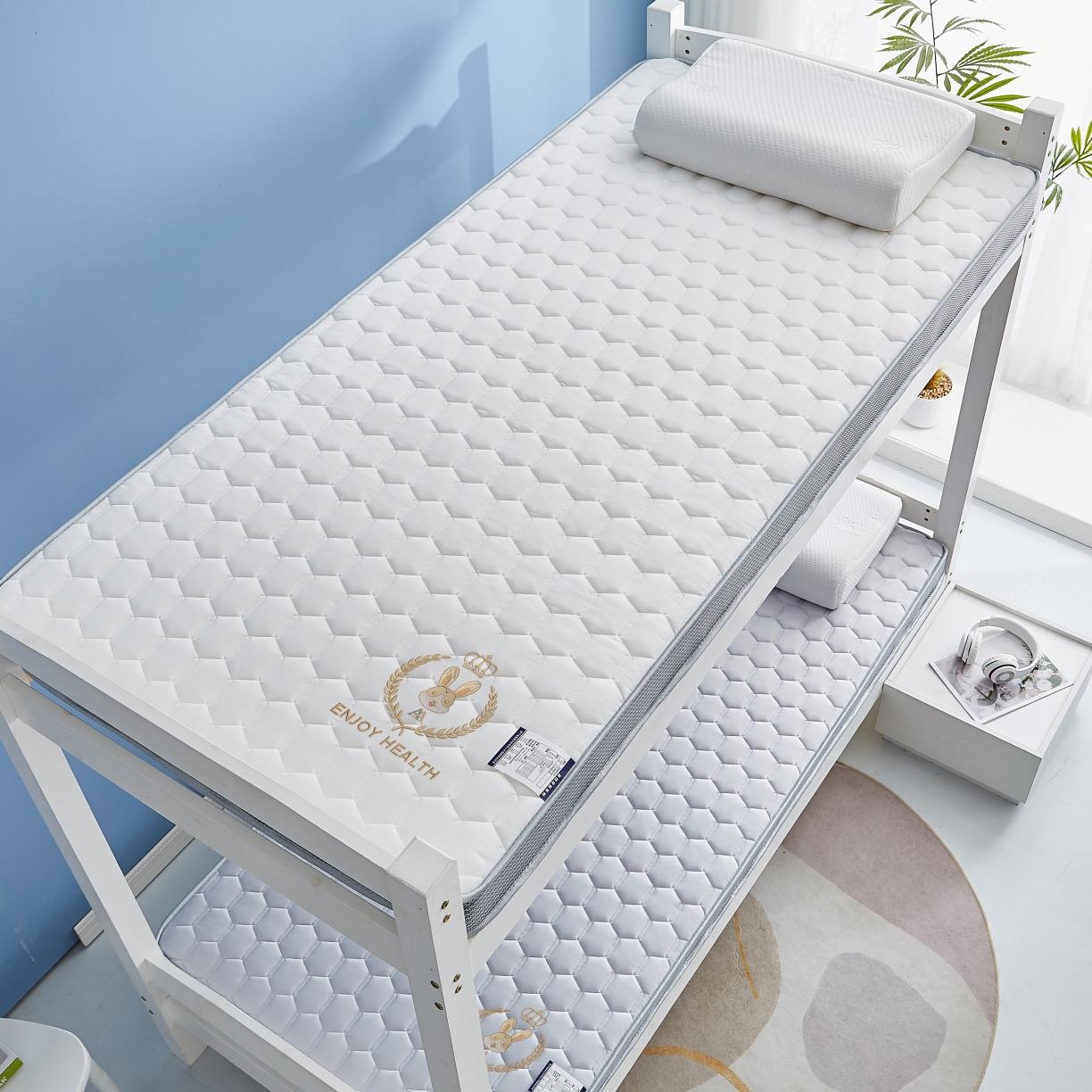 91家纺网 家纺一手货源 找家纺 鹿辉 2023新款烫画牛奶丝立体床垫学生款 如意兔白足球