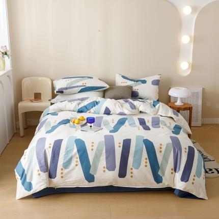 91家纺网 家纺一手货源 找家纺 2023新款40支纱全棉13070锁边工艺款四件套系列 嘉兰