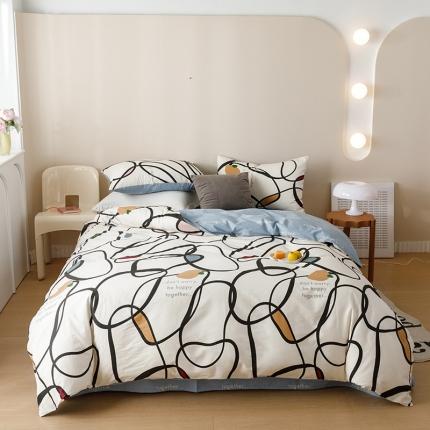 2023新款40支纱全棉13070锁边工艺款四件套系列 朗尼